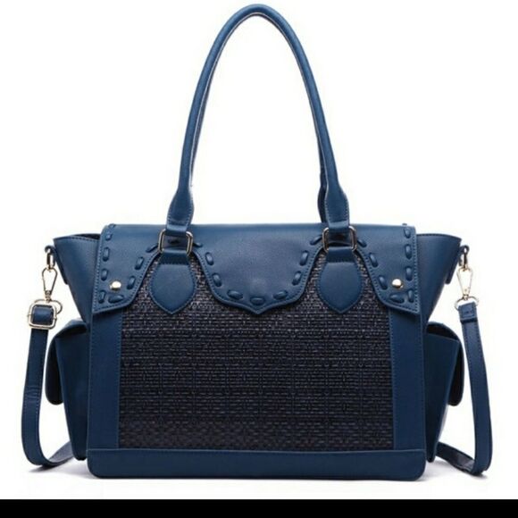 Pink haley classic satchel bag blue 23" adjustable strap - Picture 1 of 3